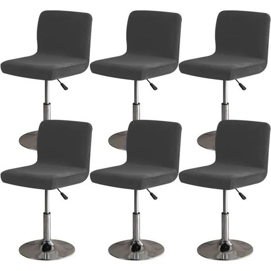 2PCS Housse De Tabouret De Bar Incurvé Extensible Gris Foncé - Protection Élégante Et Confortable