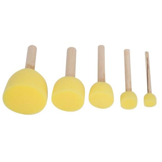 31 Pièces Pinceaux éponge Multicolores - Formes Rondes, Fleurs - Pour Peinture, DIY, Art Enfants