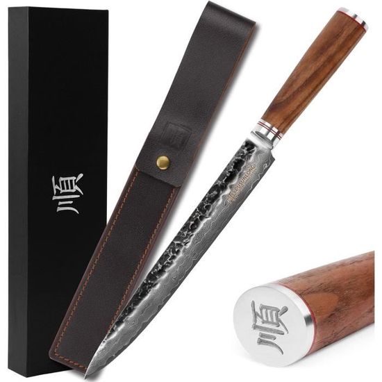 YOUSUNLONG Couteau De Boucher 8 "Japonais VG10 En Acier Daassé Artelé