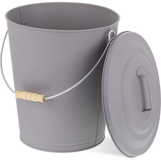 Charbonnière avec poignée, 14 L, seau à charbon, briquettes, accessoires cheminée, stockage pellets, noir, Relaxdays | Leroy Merlin