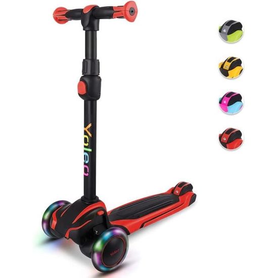 YOLEO Trottinette pour enfants, Trottinette avec roues lumineuses à LED, guidon pliable,hauteur YOLEO Trottinette pour enfants, Trottinette avec roues lumineuses à LED, guidon pliable,hauteur