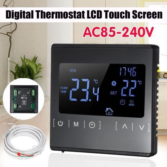Thermostat Numérique LCD WH7016C - Contrôle De Température DC/AC, Sonde NTC/K, Affichage Digital
