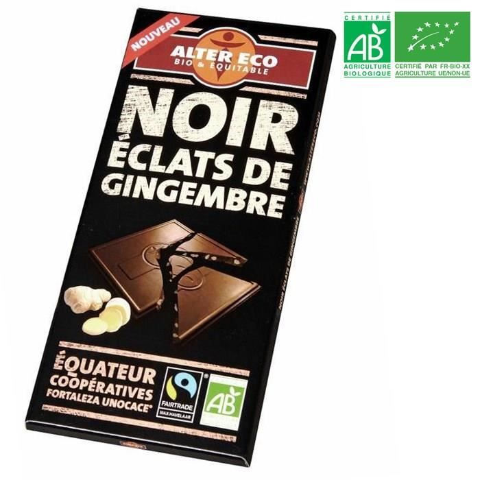 Choc noir gingembre alt eco bio100g