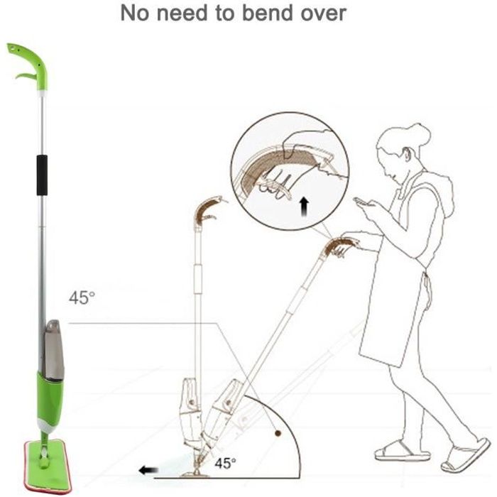 Balai Vapeur Avec Pulvérisation Multi-Fonction Mop Spray Pliable Plastique pour cuisine Maison de salle de bain