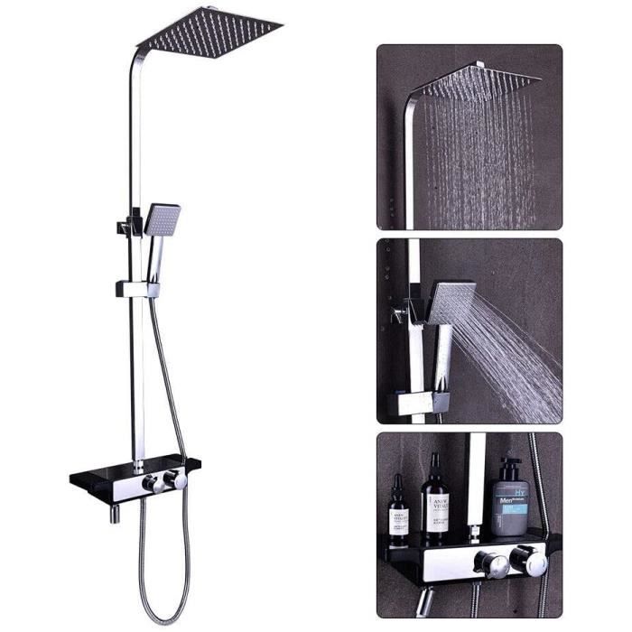 Système de douche avec étagère et robinet de douche