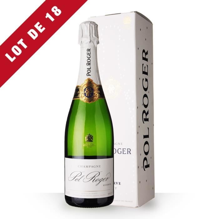 18X Pol Roger Brut Réserve 75cl - Etui - Champagne