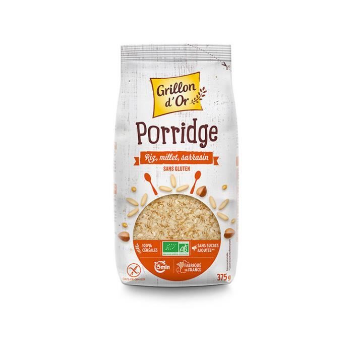 Grillon d'or - Porridge riz millet sarrasin sans gluten 375gr