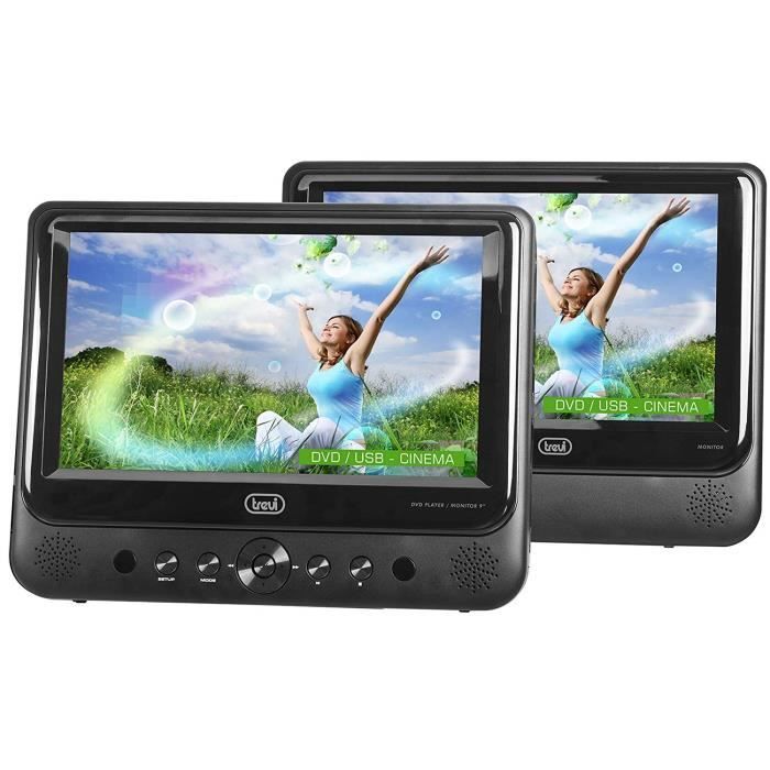 Trevi TW 7005 Lecteur DVD Portable Mural Noir 22,9 cm (9-) - Lecteurs DVD-Blu-Ray Portables (Lecteur DVD Portable, Mural, Noir, C