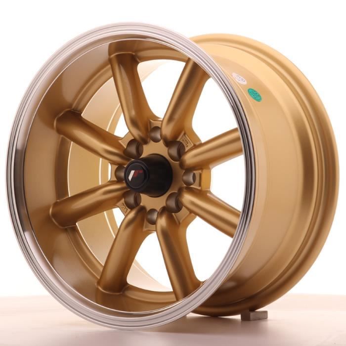 1 jante alu Japan Racing JR19 15x8 ET0 4x100-114 Gold avec bague 73,1