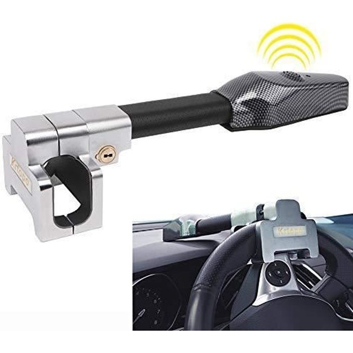 Barre Bloque Volant Canne Antivol Voiture Alarme de Sécurité Universelle Verrouillage de Sécurité Protection Antivol T-Lock