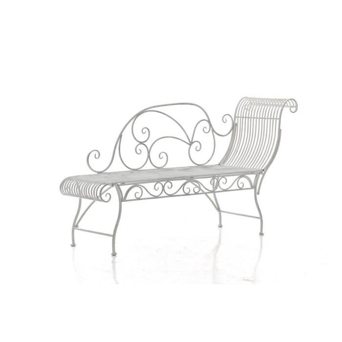 CLP Banquette de jardin KARMA, style villa de vacances, en fer laqué, 156 x 46 cm, recamière en métal, 5 couleurs au choix78 cm -...
