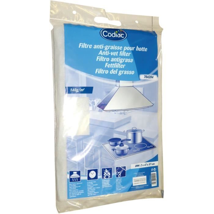 Filtre pour hotte anti-graisse 47x57 cm - lot de 2