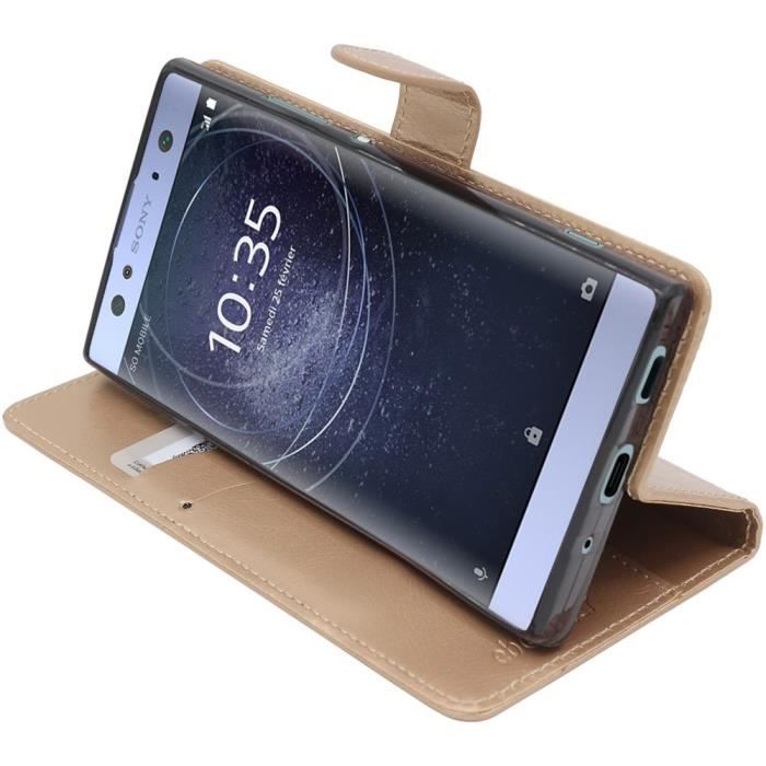 ebestStar ® pour Sony Xperia XA2 Ultra, XA2 Ultra Dual (2018) - Etui Portefeuille PU Cuir , Or / Doré