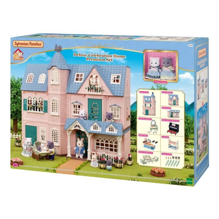 SYLVANIAN FAMILIES - Le Coffret Maison 5504 + 2 figurines + Ameublement - Les maisons