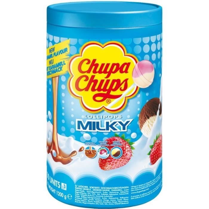 Chupa Chups Milky, sucettes de lait, 100 pièces
