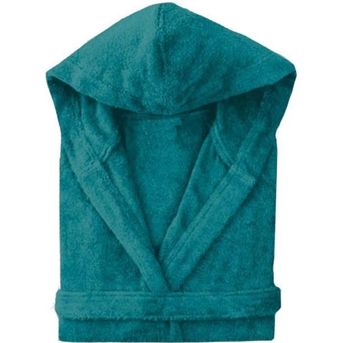 Peignoir capuche enfant Picoti paon 10-12 ans cm Les Ateliers du Linge 10-12 ANS PAON