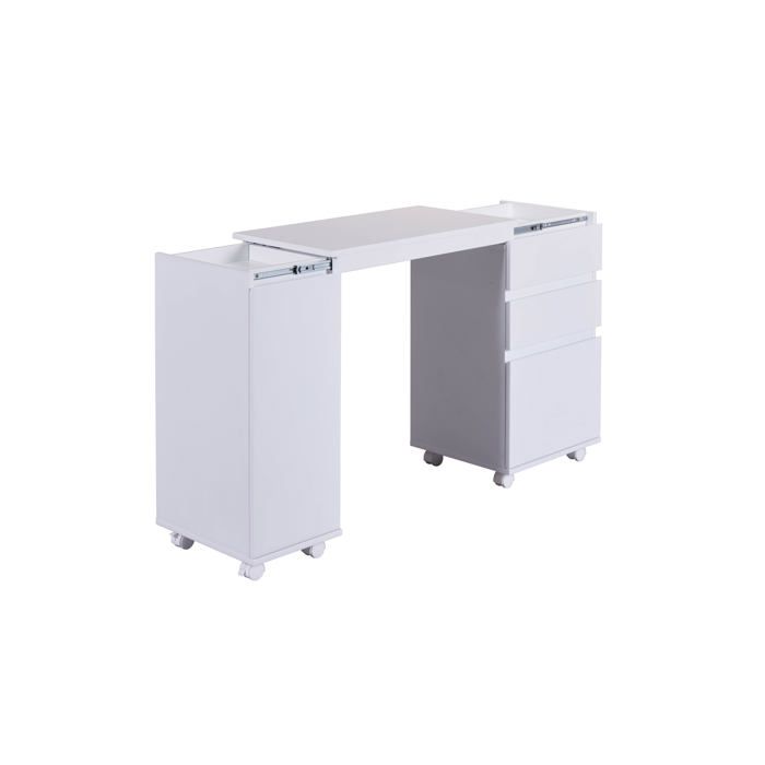 BUREAU LAPTOP OFFICE SUR ROULETTES 3 T / 1 P