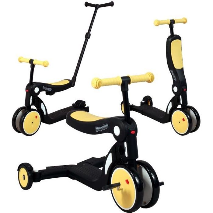 Looping SCOOTIZZ Draisienne Evolutive 5 en 1 / Tricycle Bébé Évolutif / Trottinette Enfant, Avec Barre de Poussée (Bouton d\