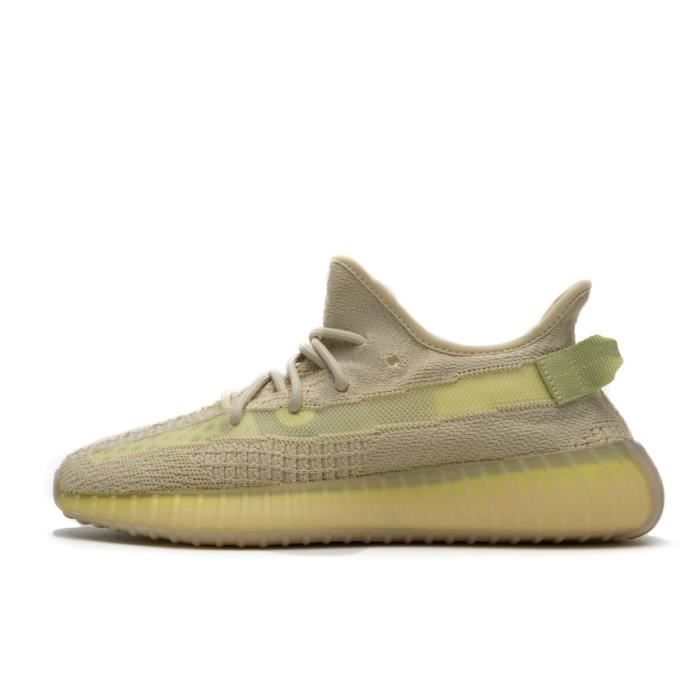 Basket YEEZY BOOST YEEZY 350 V2 -Flax- Real Boost FX9028 Chaussures de Running Homme Femme - Jaune