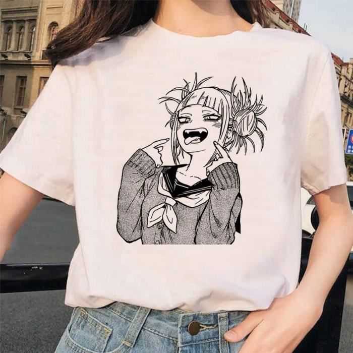 T-SHIRT,Anime japonais Ahegao T shirt Femmes Harajuku Boku Pas Un Héros Universités T shirt Senpai Drôle T shirt Himiko - Type 3078