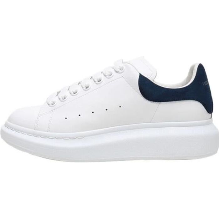 Basket Alexanders mcqueens MC Femme Homme Chaussur Blanche et Bleu Pas Cher