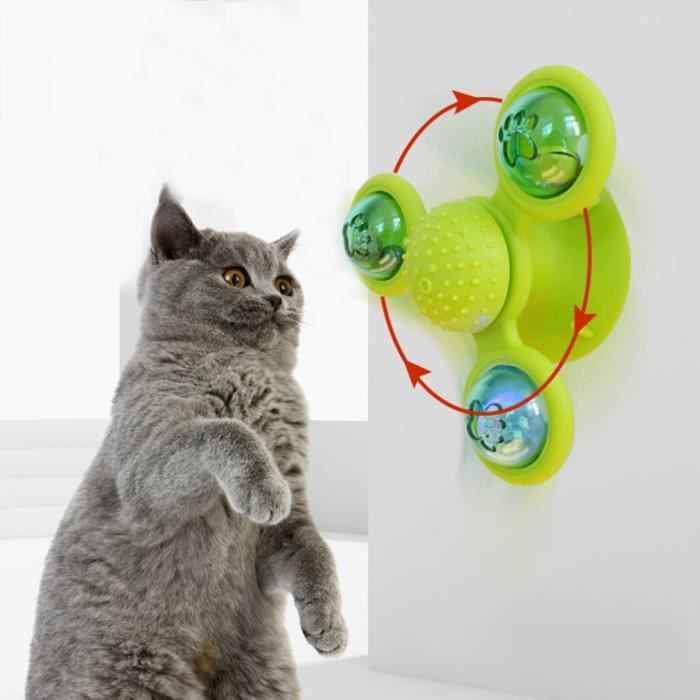 La plaque tournante avec ventouse jouet pour chat Le moulin à vent grincer des dents et gratter le jouet du chat