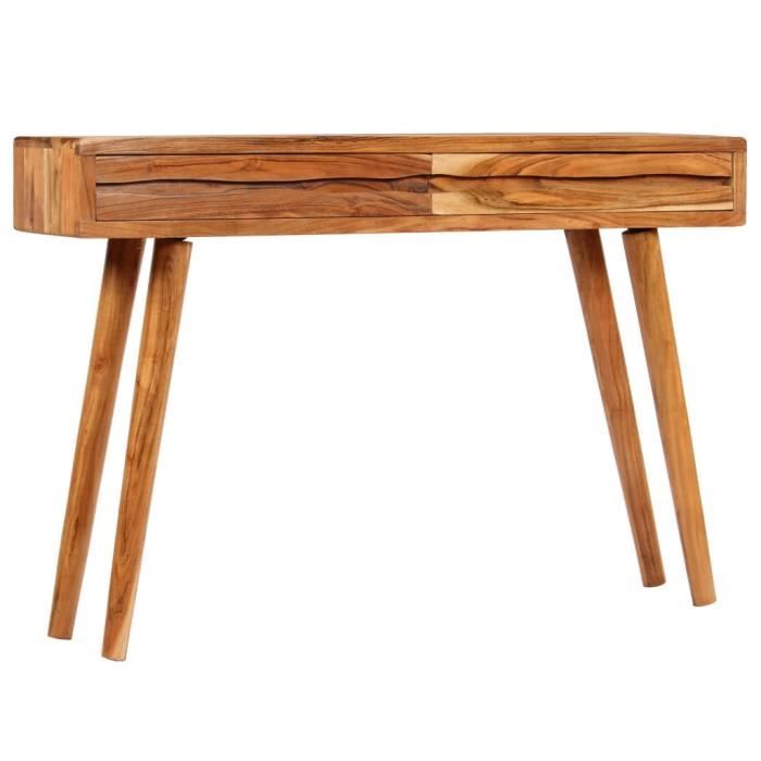 Table console extensible Table d’Appoint Table d'entrée contemporain Bois d'acacia avec tiroirs sculptés 118x30x80 cm