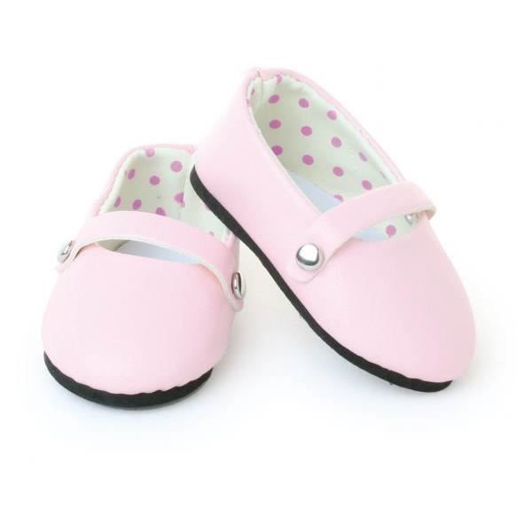 Petit Collin - 603904 - Ballerines à bride roses int. Blanc pois roses t. 39 - 40 - 48 cm