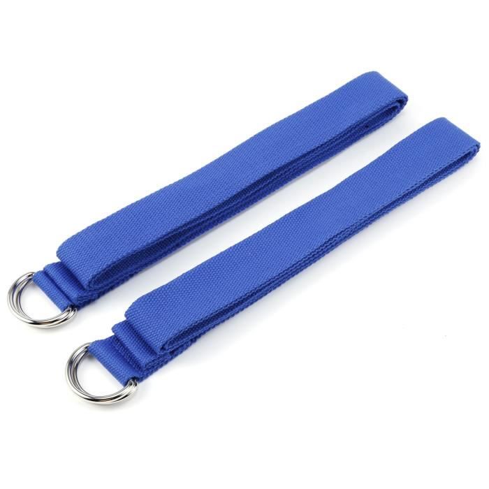 2x Sangle Yoga Bande Exercice Fitness Bleu