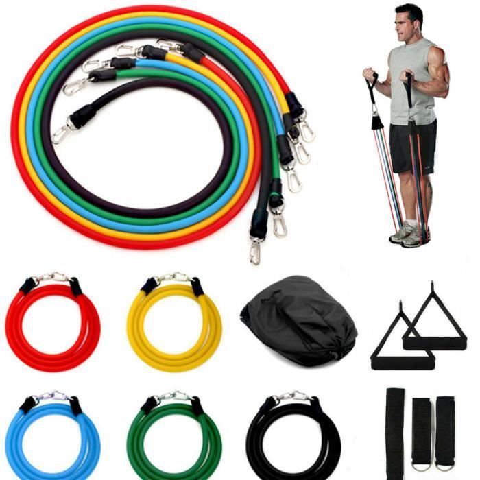 TEMPSA Bandes de Resistance Elastiques 11pcs Musculation Latex Fitness Exercice