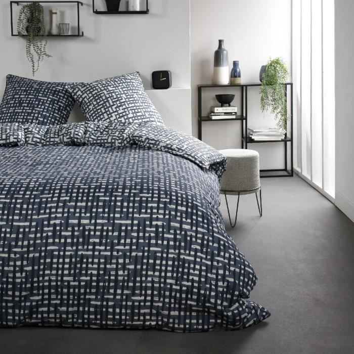 Housse de couette 240x260 Sunshine Orobero + 2 taies 100% coton 57 fils Bleu
