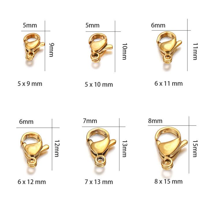 Fermoirs Rabattables Ovales Acier Inoxydable 28 Mm – Lot De 8, Pour Bijoux
