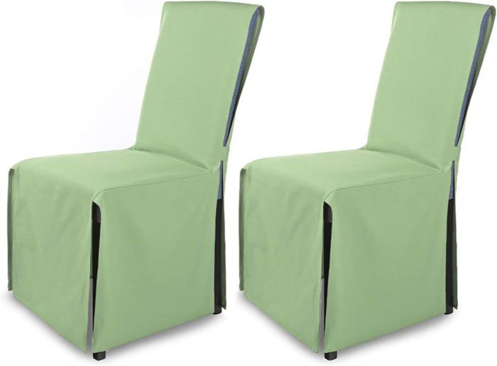 Lot De 2 Housses De Chaise Extensibles SCHEFFLER-Home - Flanelle élastique Taupe, Protection Anti-taches