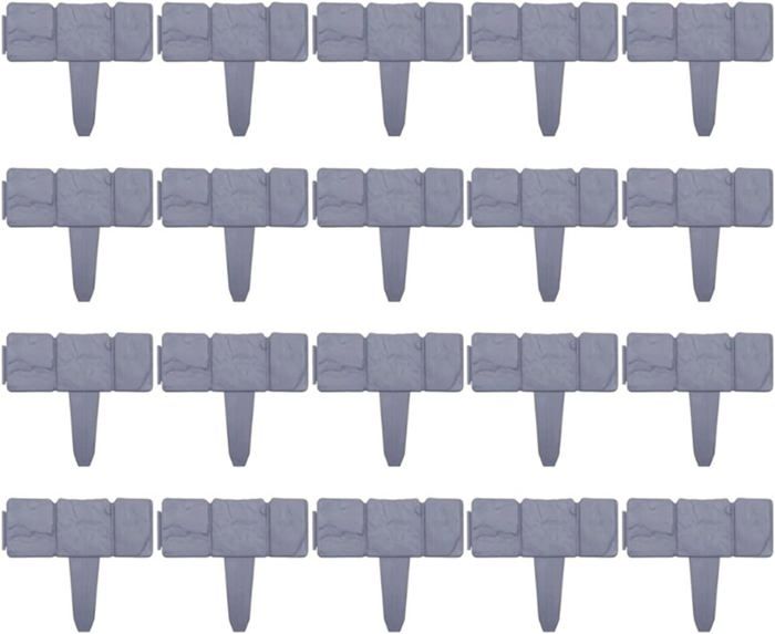 UISEBRT 30 Pièces Bordure De Jardin 7.5m - Bordure Pelouse Flexible Effet Pierre Gris Pour Aménagement Extérieur