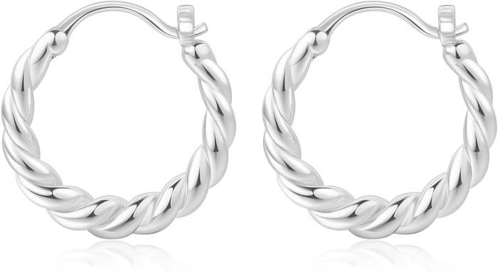 Une Paire De Boucles D'oreilles Créoles Torsadées En Or Jaune 750 Diametre 32mm Epaisseur 6mm Poids 28g90