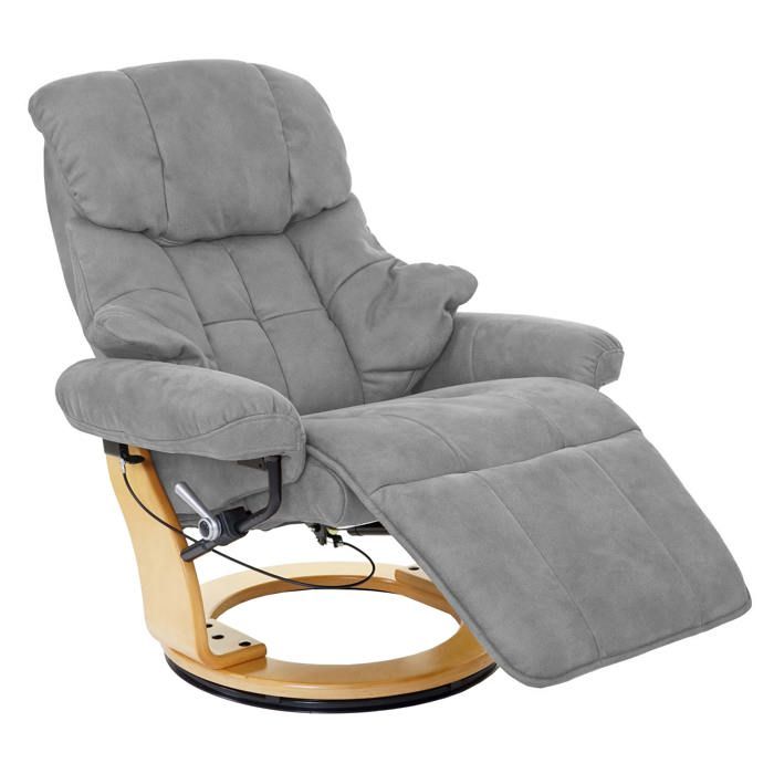 Fauteuil de relaxation avec repose pieds et accoudoirs en tissu/textile capacite de charge 150 kg gris clair 04_0003670 Fauteuil de relaxation avec repose pieds et accoudoirs en tissu/textile capacite de charge 150 kg gris clair 04_0003670