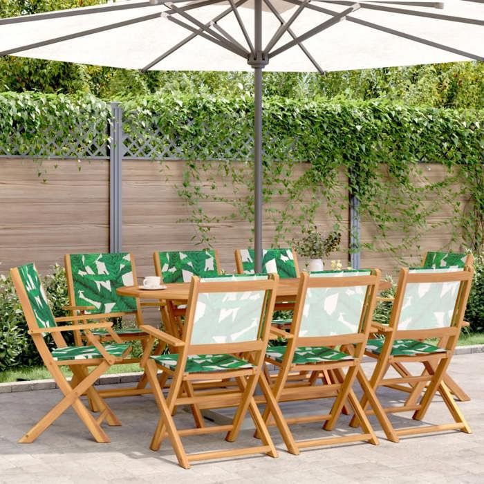 vidaXL Chaises de jardin pliantes vertes - vue 2