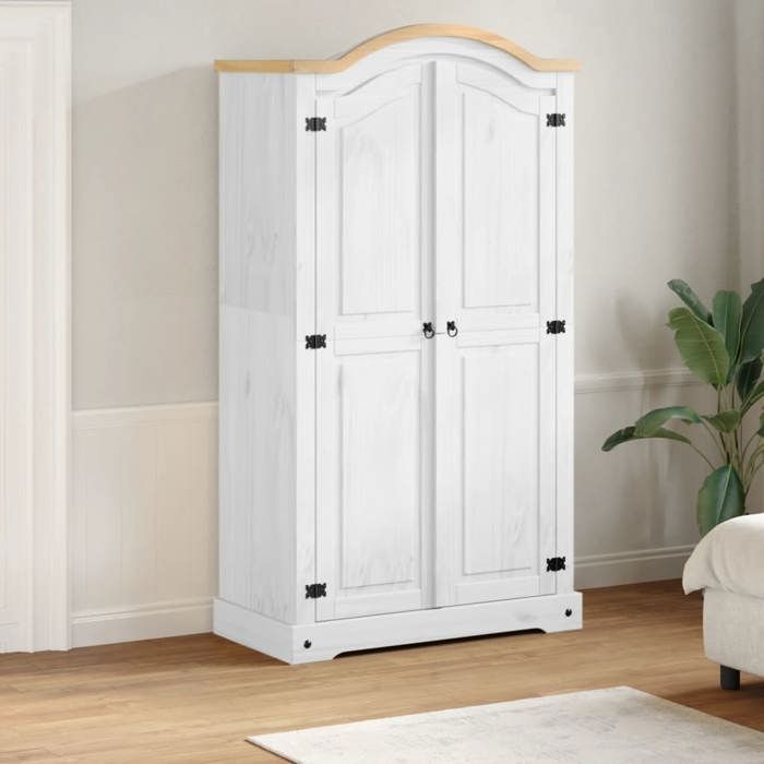 vidaXL Garde-robe Corona blanc 102x52x186 cm bois de pin massif armoire de rangement organisateur de garde-robe armoire 4012155