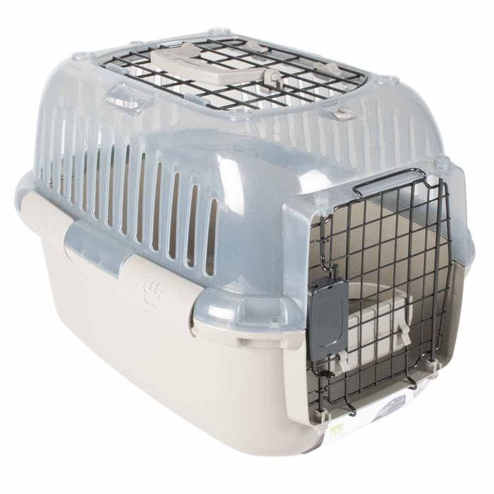 Caisse De Transport Chat Adventurer Transparent Et Gris M/l -