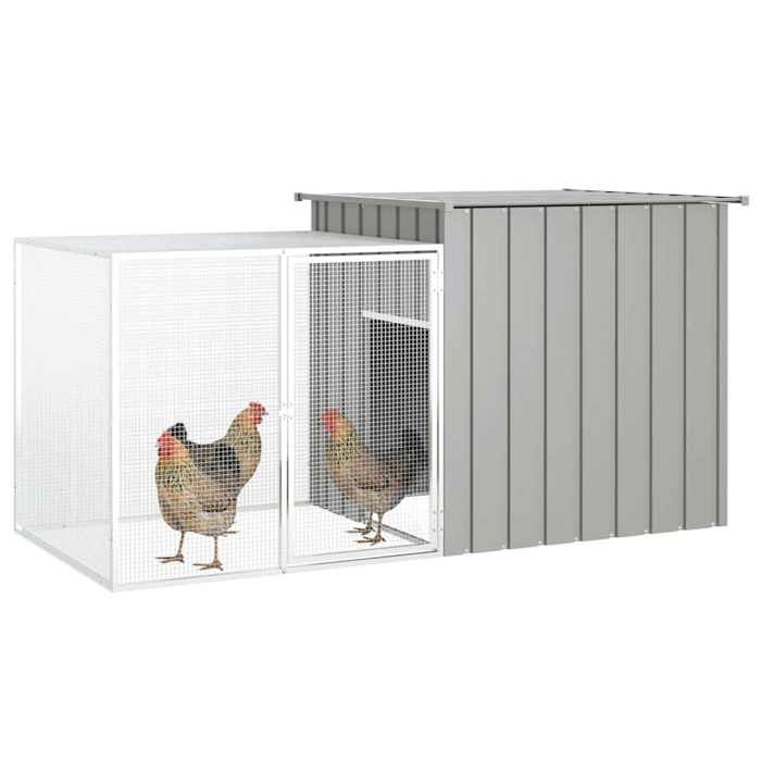 Meilleurs prix pour Meilleures Poulailler-Enclos-Cage pour poules - Gris 200x91x100 cm - acier galvanisé SSD9193976