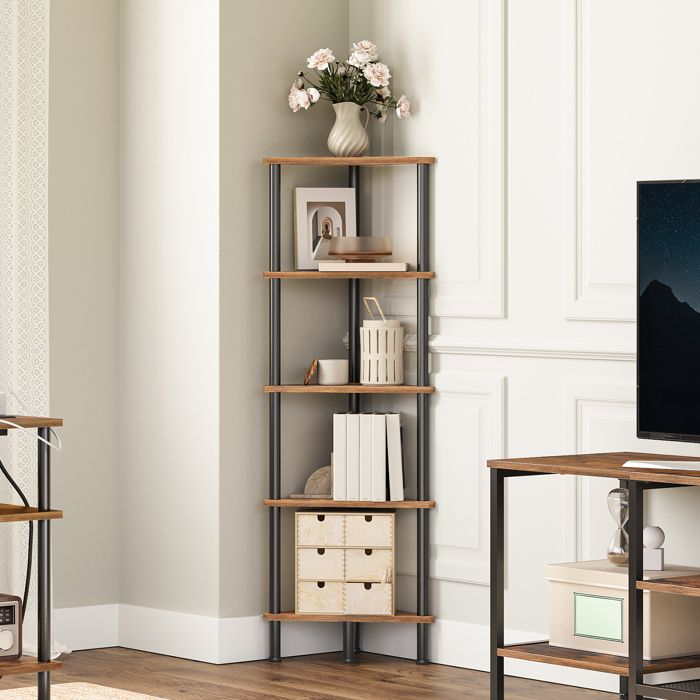 Étagère dangle - HOOBRO -étagère de Rangement avec 5 niveaux - pour Salon Chambre à Coucher Bureau