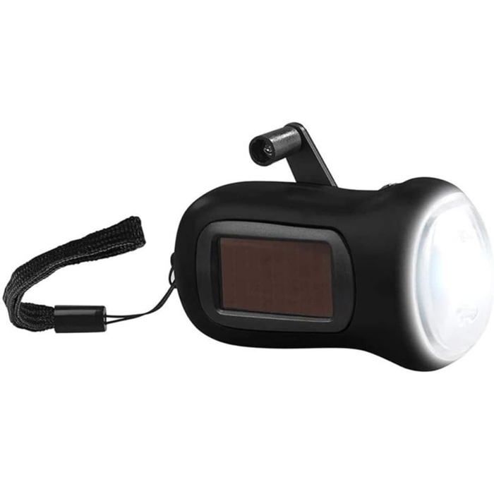 zhan-Lampe torche solaire à dynamo rechargeable à manivelle lampe torche LED portable à énergie solaire pour camping durgen