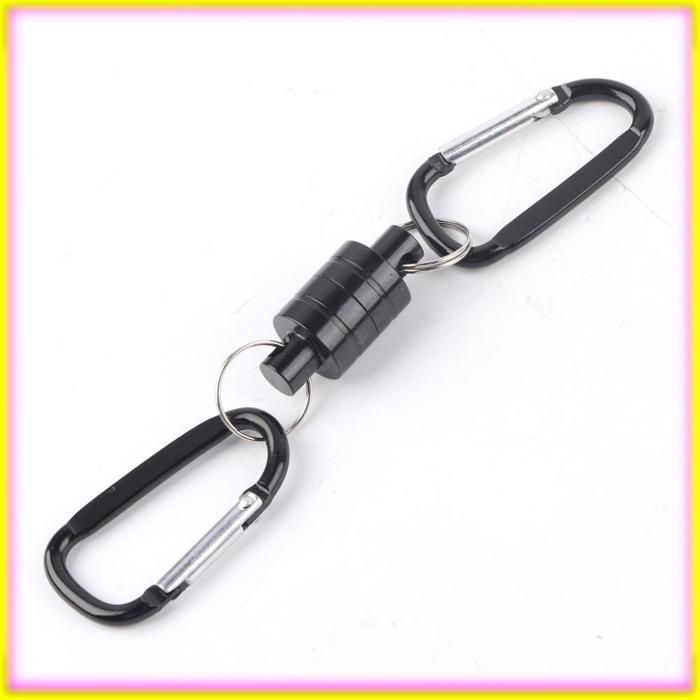 keenso Pince libération filet magnétique double noir - Boucle aimantée et clip cordon pour pêche à la mouche suspendue