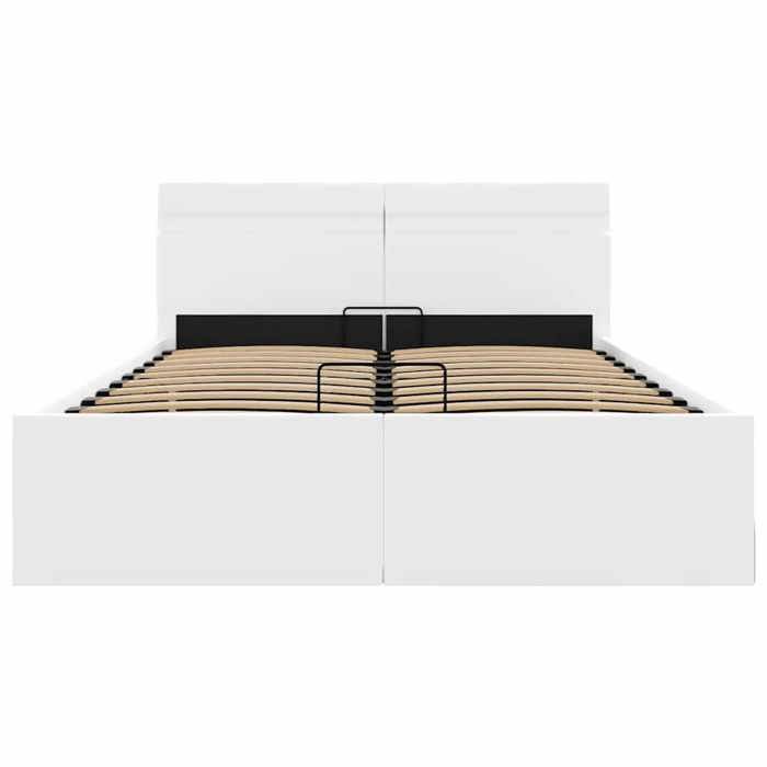 2 Place Cadre de lit - BURKE - Lit double - à rangement hydraulique - sans matelas - avec LED - LE47