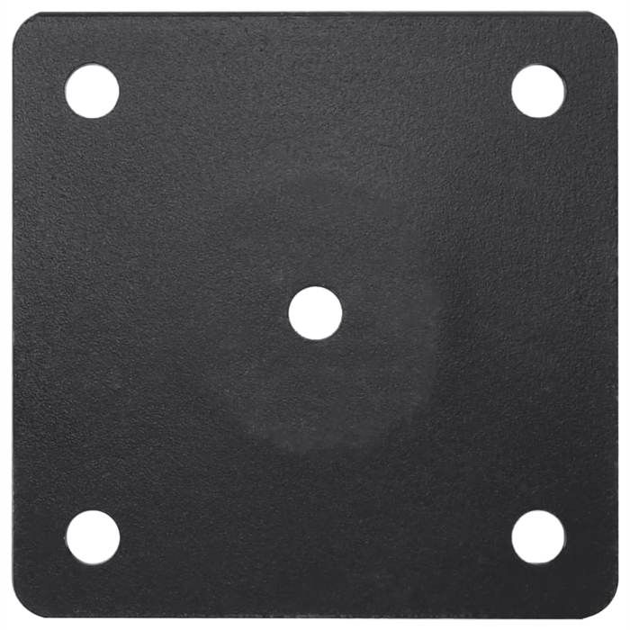 Base de parasol en acier - WIENS - Noir mat - 125x125x305 cm - Ø38/48 mm - Revêtement en poudre