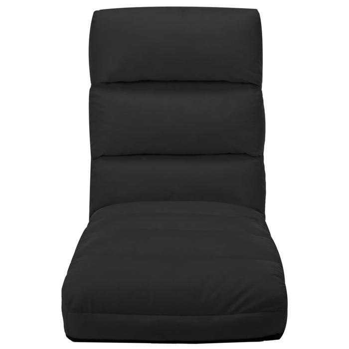 NEUF 2026 CHIC Chaise de sol SWEETY Desgin pliable Pour salon Noir Similicuir 175x56x20 cm CCC3135