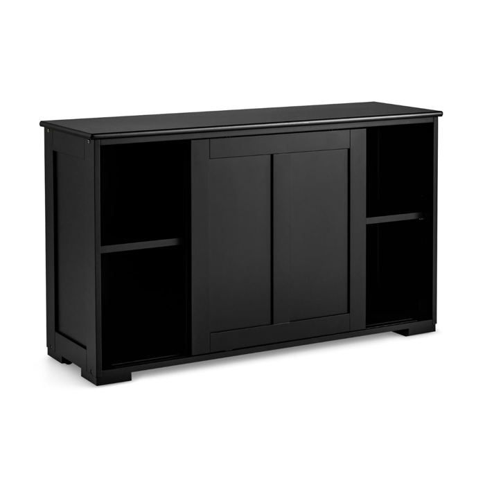 Buffet de cuisine - HELLOSHOP26 - 106 7 x 33 x 62 cm - MDF - Noir - Design moderne