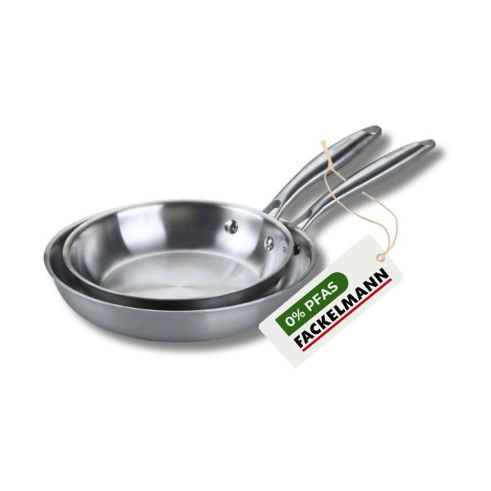 Set de 2 poêles de cuisson 20/26 cm en inox sans PFAS Fackelmann Vita3 Set de 2 poêles de cuisson 20/26 cm en inox sans PFAS Fackelmann Vita3