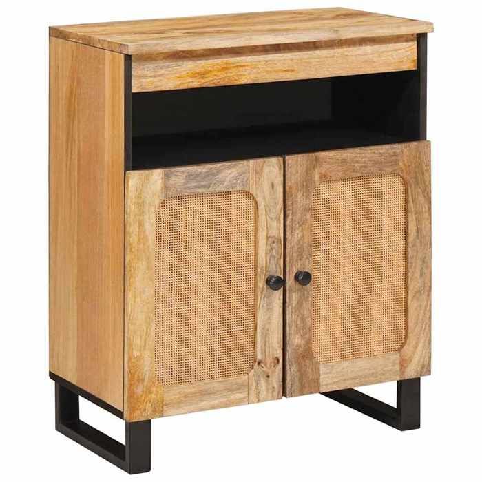 ENFILADE de Rangement ZENCORE® - Cadre solide - Commode salon/Buffet de Cuisine - avec porte Marron 60x33x75cm - bois de mangu8535