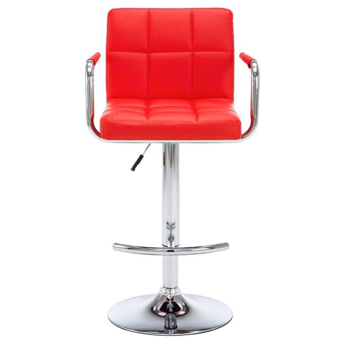 Tabourets Cuisine - Rouge - Chaises de bar - (2 pcs) - 2 personnes - rouge similicuir 46x49x(93 - 113) cm F2201